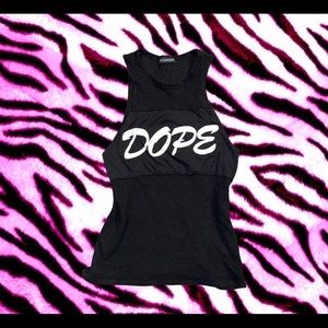 💘 Vintage Y2K Sheer “Dope” Graphic Muscle Tee 💘